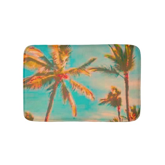 PixDezines Vintag Hawaiian Beach/Aquamarin Badematte (Vorderseite)