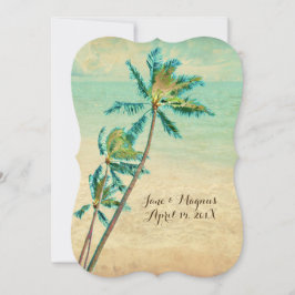 PixDezines Vintag Hawaiian Beach/aquamarin Einladung