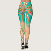PixDezines Vintag Hawaiian Beach/Aquamarin Leggings (Rückseite)