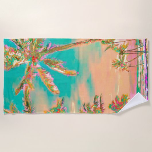 PixDezines Vintag Hawaiian Beach/Aquamarin Strandtuch (Vorderseite)