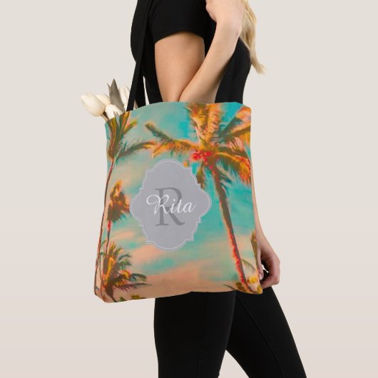 PixDezines Vintag Hawaiian Beach/Aquamarin Tasche (Von Nahem)