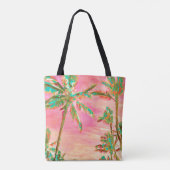 PixDezines Vintag Hawaiian Beach/Pink/Aquamarin Tasche (Rückseite)