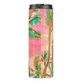 PixDezines Vintag Hawaiian Beach/Pink/Aquamarin Thermosbecher (Rückseite)