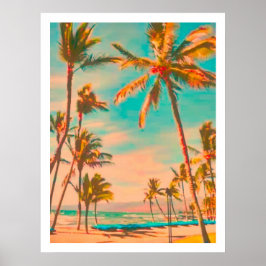 PixDezines Vintag Hawaiian Beach Poster