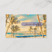 PixDezines Vintag Hawaiian Beach Scene Visitenkarte (Rückseite)