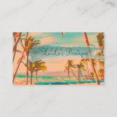 PixDezines Vintag Hawaiian Beach Scene Visitenkarte (Rückseite)