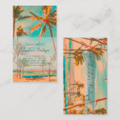 PixDezines Vintag Hawaiian Beach Scene Visitenkarte (Vorne/Hinten)