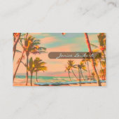 PixDezines Vintag Hawaiian Beach Scene Visitenkarte (Rückseite)