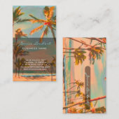 PixDezines Vintag Hawaiian Beach Scene Visitenkarte (Vorne/Hinten)