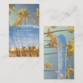 PixDezines Vintag Hawaiian Beach Scene Visitenkarte (Vorne/Hinten)