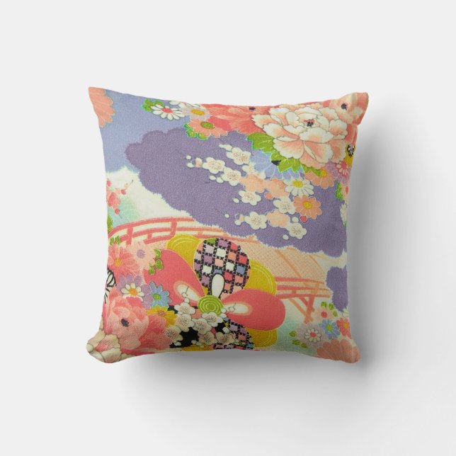 PixDezines Vintag Kimono Prints Kissen (Vorderseite)