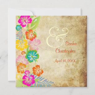 PixDezines Vintag/leis/luau/Hibiskus Einladung