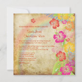 PixDezines Vintag/Leis/Luau/Hibiskus+Regenbogen Einladung (Rückseite)