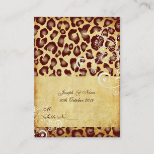 PixDezines Vintag Leopard-Platzkarten, chubby Platzkarte