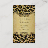 PixDezines Vintag Leopard Visitenkarte (Rückseite)