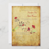 PixDezines Vintag Liebesvögel, Imitat-Pergament Einladung (Rückseite)