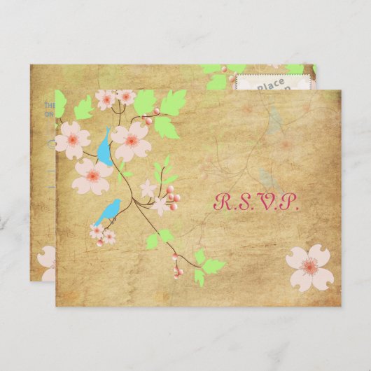 PixDezines Vintag Love Birds UAWG Postkarten (Vorne/Hinten)