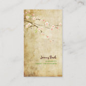 PixDezines VINTAG PINK CHERRY BLOSSOMS/SAKURA Indi Visitenkarte (Vorderseite)