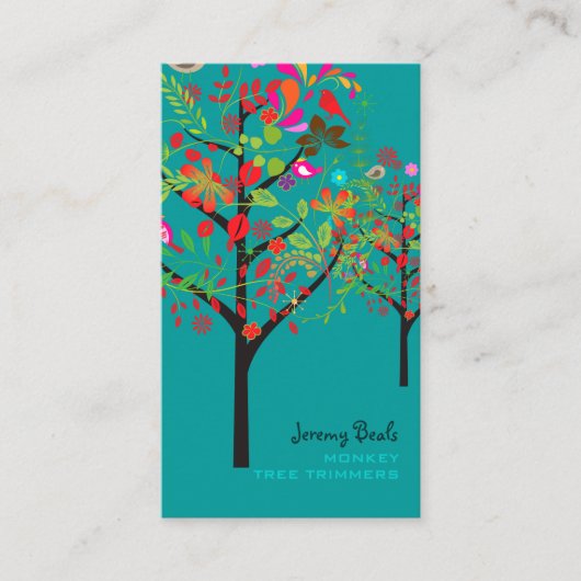 PixDezines VINTAG RETRO TREE TRIMMER-Filmmusik in Visitenkarte (Vorderseite)