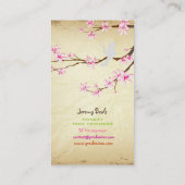 PixDezines Vintag/rosa Kirschbaumtrimmer in Indien Visitenkarte (Rückseite)