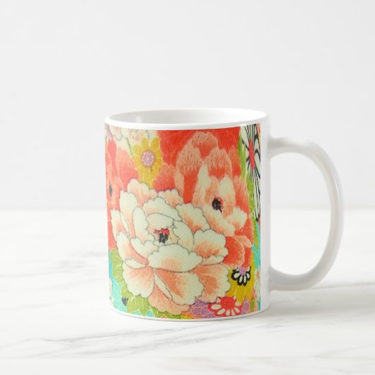 PixDezines Vintag Shirimen Kimono Kaffeetasse (Rechts)