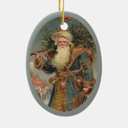 PixDezines Vintag St. Nicholas Keramik Ornament (Hinten)
