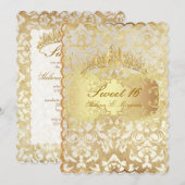 PixDezines Vintag Sweet 16/ Prinzessin/Perlendamas Einladung (Vorne/Hinten)