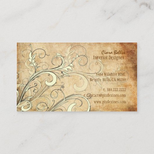 PixDEzines Vintag Vanilla-Wirbel Visitenkarte (Rückseite)