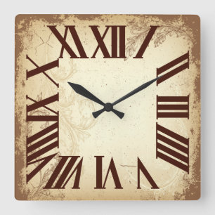 PixDezines Vintage Altenglisch-Uhr Quadratische Wanduhr
