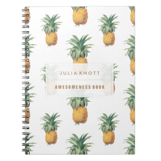 PixDezines Vintage Ananas/DIY Hintergrund+Text Notizblock
