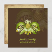 PixDezines Vintage Ananas Einladung (Vorne/Hinten)