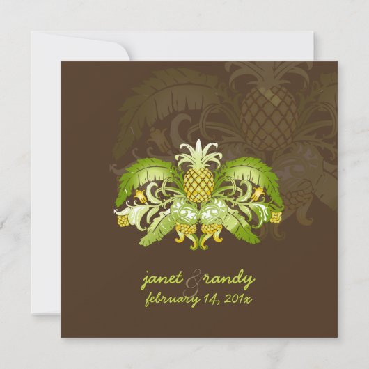 PixDezines Vintage Ananas Einladung (Vorderseite)
