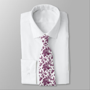 PixDezines Vintage Aubergine Toile Rosen  Krawatte