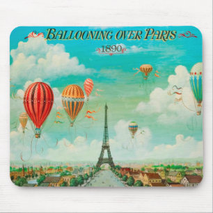 PixDezines Vintage Ballone/Eiffel/Paris Mousepad