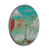 PixDezines Vintage Ballons/Eiffel/Paris Dartscheibe (Vorderseite Links)