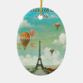 PixDezines Vintage Ballons/Eiffel/Paris Keramikornament