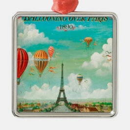 PixDezines Vintage Ballons/Eiffel/Paris Ornament Aus Metall