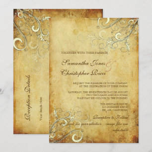 PixDezines VINTAGE CREAM-SWIRLS/FAX-PERGAMENTE Einladung