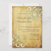 PixDezines VINTAGE CREAM-WIRBEL WEDING INVITATION Einladung (Vorderseite)