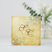 PixDezines Vintage Creme-Wirbel Einladung (Stehend Vorderseite)