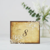 PixDezines Vintage Creme Wirbel Tischkarten Postkarte (Stehend Vorderseite)