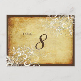 PixDezines Vintage Creme Wirbel Tischkarten Postkarte