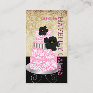 PixDezines Vintage-Damask-Torte/Pâtisserie/DIY-Sch Visitenkarte
