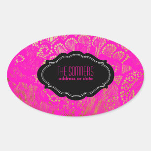 PixDezines vintage falsche Spitze/ DIY Hintergrund Ovaler Aufkleber