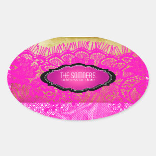 PixDezines vintage falsche Spitze/ DIY Hintergrund Ovaler Aufkleber