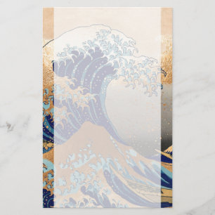 PixDezines Vintage Great Wave Hokusai 葛飾北斎の神奈川沖浪 Briefpapier