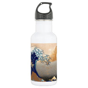 PixDezines Vintage Great Wave Hokusai 葛飾北斎の神奈川沖浪 Edelstahlflasche