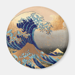 PixDezines Vintage Great Wave Hokusai 葛飾北斎の神奈川沖浪 Magnet