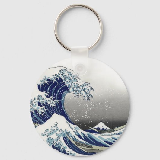 PixDezines Vintage, Great Wave, Hokusai 葛飾北斎の神奈川沖浪 Schlüsselanhänger (Vorderseite)