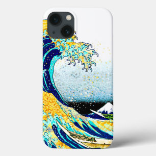 PixDezines Vintage, Große Welle, Hokusai 葛飾北斎の神奈川沖 iPhone 13 Hülle